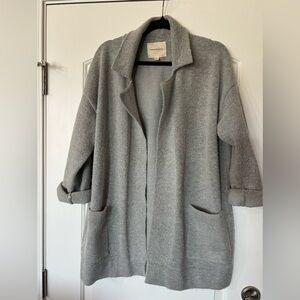 100. thread and supply Womens Sweater size LG Knit Gray EUC Open